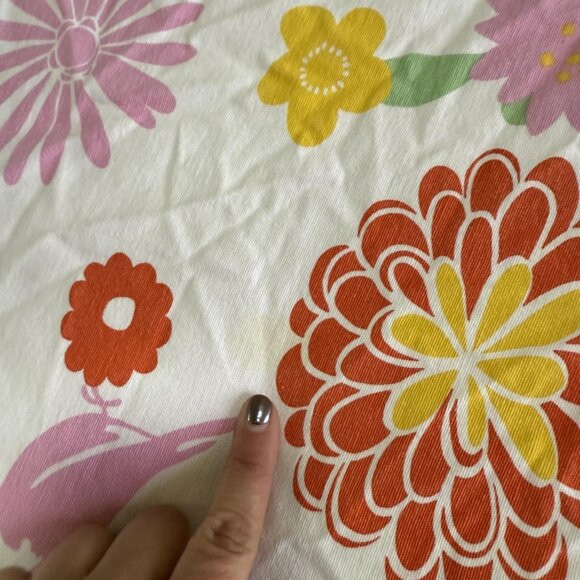 Floral Quilt Bedspread Duvet Full/Queen White Multicolor Flowers Retro Boho - Picture 4 of 7